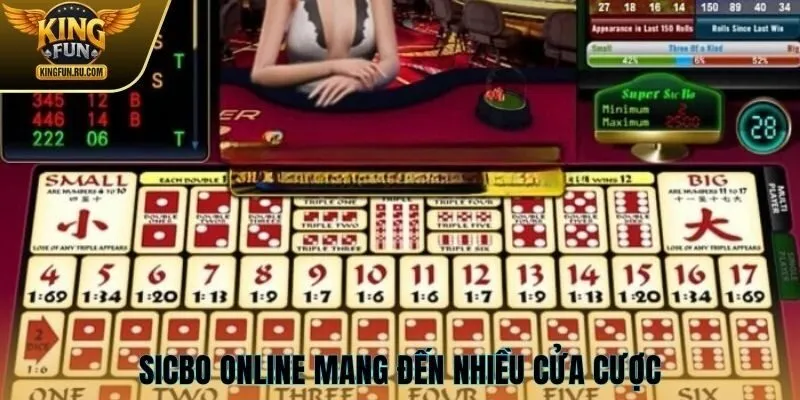 Sicbo online mang đến nhiều cửa cược