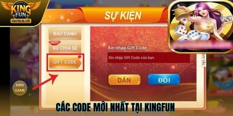 Các code mới nhất tại KINGFUN